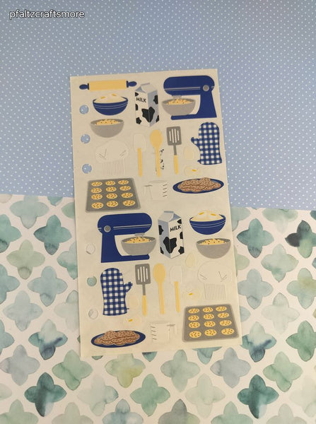 Vintage Stickopotamus "Baking" Binder Sticker Sheet, Unused