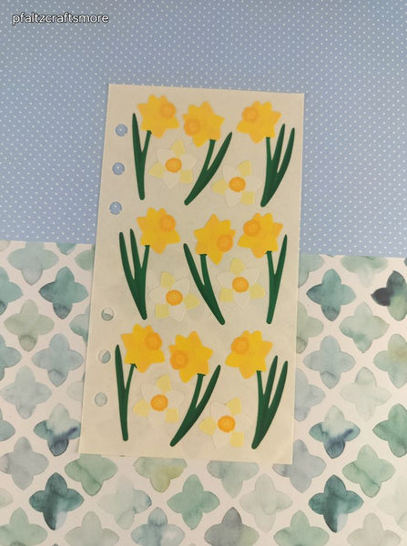 Vintage Stickopotamus "Yellow & White Flowers" Binder Sticker Sheet, Unused