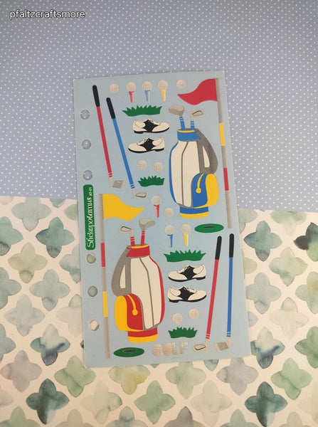 Vintage Stickopotamus "Golf Club" Binder Partial Sticker Sheet