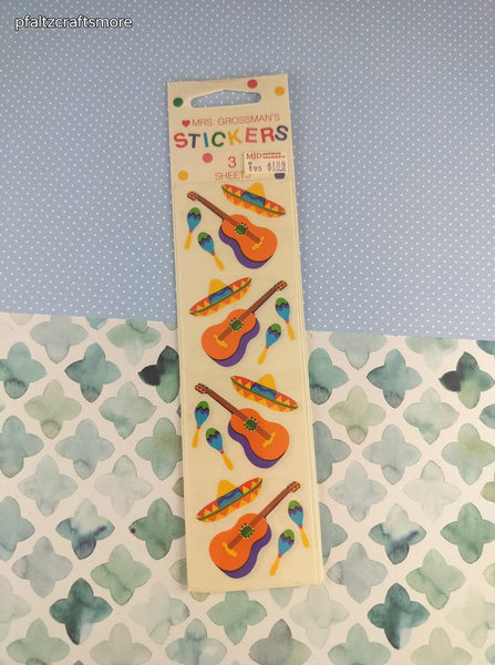 Vintage Mrs. Grossman's Stickers, Fiesta, 3 Sheets New & Sealed