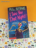 Vintage 1990's I Saw You That Night! by R.L. Stine Scholastic Softcover
