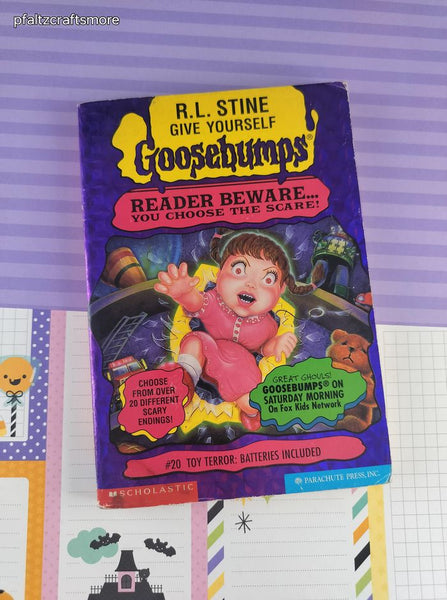 Vintage 1997 Parachute Press 1st Printing Give Yourself Goosebumps #20, Toy Terror: Batteries Included Softcover