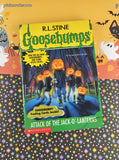 Vintage 1996 1st Printing R.L. Stine Goosebumps #48, Attack of the Jack-o'-Lanterns *w/Trading Cards*