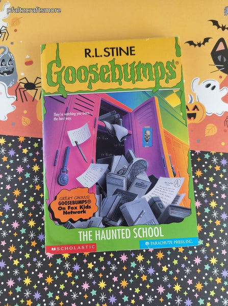 Vintage 1997 1st Printing Parachute Press R.L. Stine Goosebumps #59, The Haunted School Softcover
