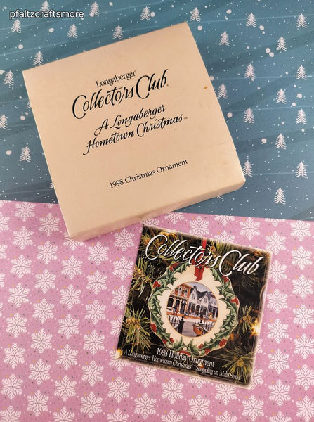 Vintage 1998 Longaberger Collector's Club Hometown Christmas Ornament (Packaging)