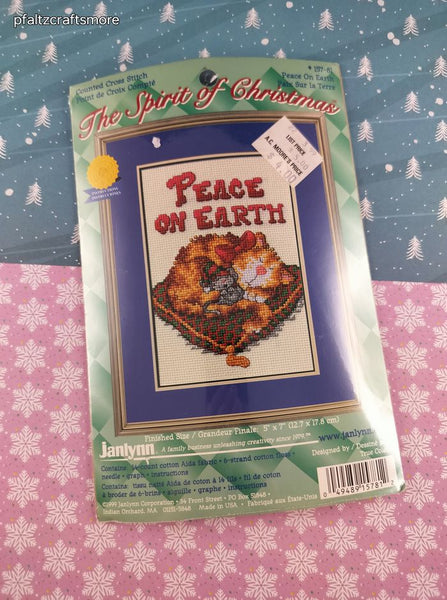 Vintage 1999 Janlynn The Spirit of Christmas Peace on Earth Counted Cross Stitch Kit NEW