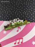 Vintage Brandywine Woodcrafts Inc. Moo Moo Cows in Pasture Wooden Block