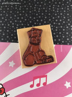 Vintage Inky Antics M4-1370-5K Clip-Art Style Sitting Dog Block/Rubber Stamp