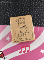 Vintage Inky Antics M4-1370-5K Clip-Art Style Sitting Dog Block/Rubber Stamp