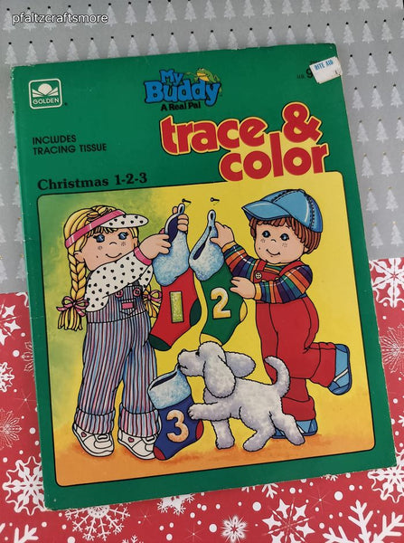 Vintage 1986 My Buddy a Real Pal Trace & Color Golden Activity Book Softcover