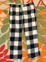 Women's Old Navy Black & White Checkered Flannel Lounge Sleep Pants Sz Lg