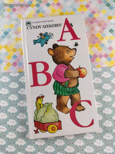 Vintage 1994 Cyndy Szekeres' ABC Golden Sturdy Light Board Book Hardcover, Like New