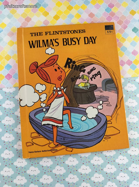Rare HTF Vintage 1976 Wonder Book: The Flintstones Wilma's Busy Day Hardcover