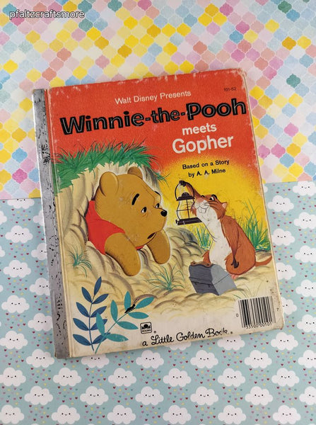 Vintage 1965 Little Golden Book: Winnie-the-Pooh Meets Gopher Hardcover