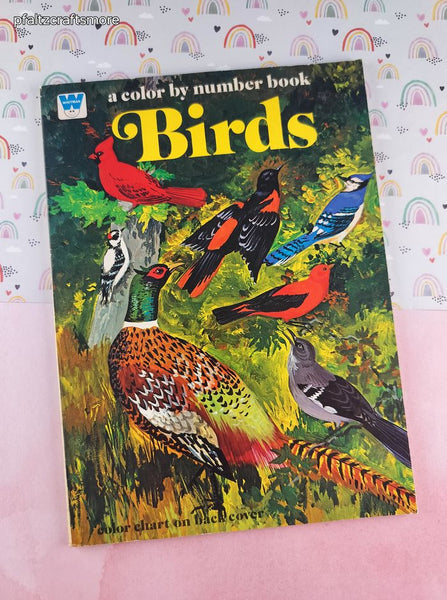 Vintage 1977 A Color by Number Book, Birds, Whitman Softcover
