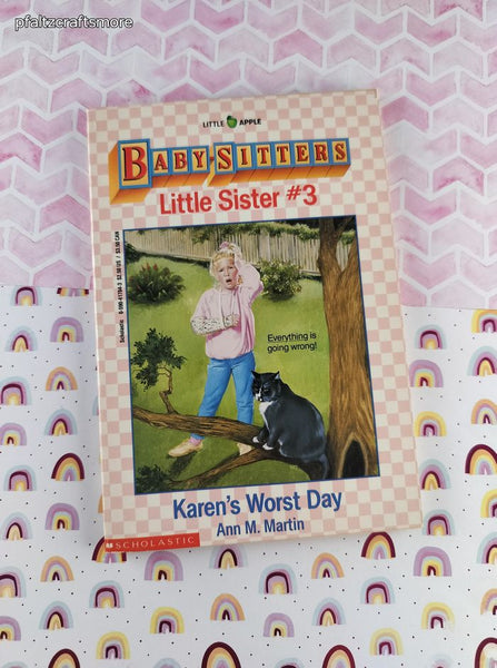 Vintage 1980's Baby-Sitters Little Sister #3, Karen's Worst Day Softcover, Like New