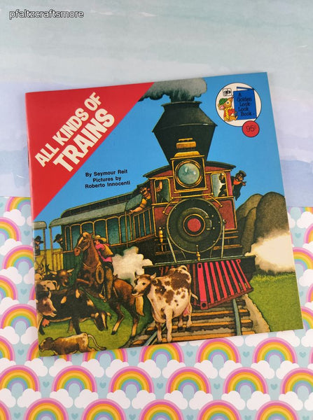 Vintage 1978 Golden Look-Look Book All Kinds of Trains Softcover