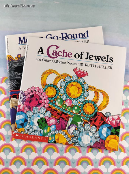 Vintage 1989/1992 Merry-Go-Round & A Cache of Jewels: A Book About Nouns Scholastic Softcovers, Set/2 Like New