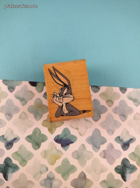 Vintage 1998 Rubber Stampede Looney Tunes "Bugs Bunny" A1468D Wooden Block/Rubber Stamp