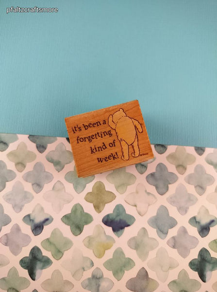Vintage All Night Media Winnie the Pooh "Forgetting Kind of Week" 734E Rubber Stamp