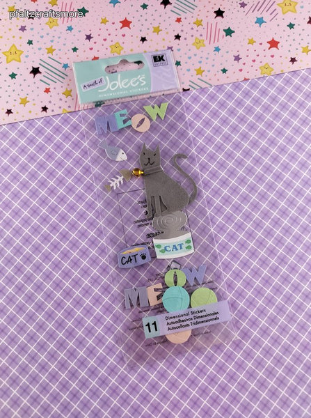 Jolee's Boutique Meow Kitty Cat 3-Dimensional Sticker Pack, New/Sealed