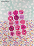 AGC American Greetings Valentines Hearts Love Full Sticker Sheet, Clean & Unused