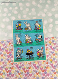 Vintage 1990's Hallmark Peanuts Snoopy Easter Beagle Full Sticker Sheet, Clean & Unused