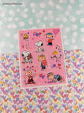 Vintage 1990's Hallmark Peanuts Snoopy Valentine's Day Hearts Full Sticker Sheet, Clean & Unused
