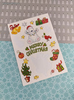 Vintage Merry Christmas SHINY Polar Bears Presents Partial Sticker Sheets Set/3