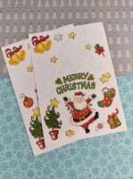 Vintage Merry Christmas SHINY Polar Bears Presents Partial Sticker Sheets Set/3
