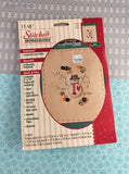 Vintage 1995 Plaid Stitched Impressions Let it Snow Snowman Counted Cross Stitch Kit NEW