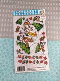 Vintage Royal Langnickel Christmas Holiday GLITTER Rub-on Transfer Forest Snow Family NEW