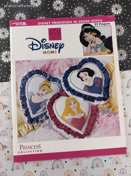 Vintage 2002 Leisure Arts Disney Home Princess Collection Counted Cross Stitch Softcover Booklet