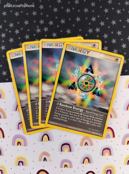 Vintage Uncommon - Set/4 Rainbow Energy ex Dragon Frontiers Non-Holo Pokemon Cards 88/101 - LP