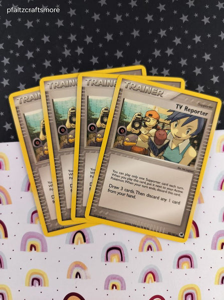 Vintage Uncommon - Set/4 TV Reporter ex Dragon Frontiers Non-Holo Pokemon Cards 82/101 - LP