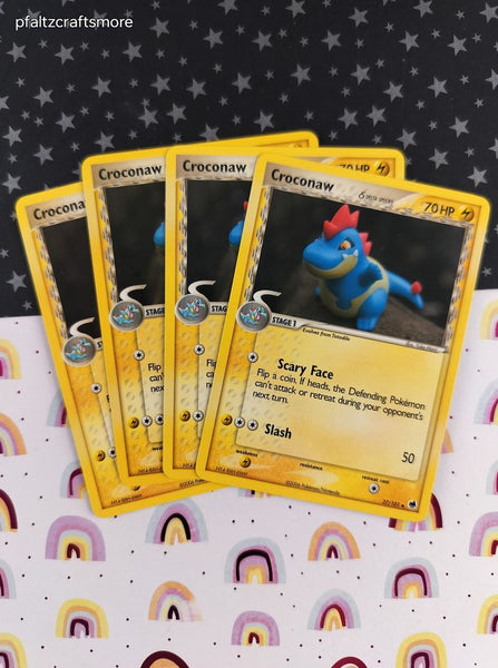 Vintage Uncommon - Set/4 Croconaw ex Dragon Frontiers Non-Holo Pokemon Cards 27/101 - LP