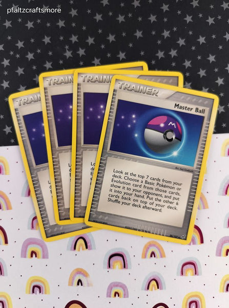 Vintage Uncommon - Set/4 Master Ball ex Deoxys Non-Holo Pokemon Cards 88/107 - LP