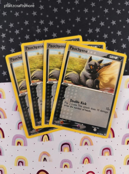 Vintage Common - Set/4 Poochyena ex Power Keepers Non-Holo Pokemon Cards 58/108 - LP