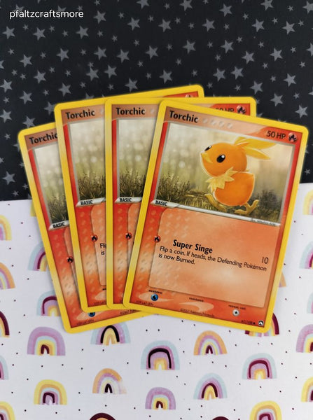 Vintage Common - Set/4 Torchic ex Power Keepers Non-Holo Pokemon Cards 67/108 - LP