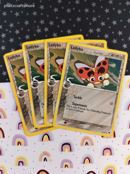 Vintage Common - Set/4 Ledyba ex Dragon Frontiers Non-Holo Pokemon Cards 53/101 - LP