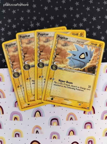 Vintage Common - Set/4 Pupitar ex Dragon Frontiers Non-Holo Pokemon Cards 59/101 - LP