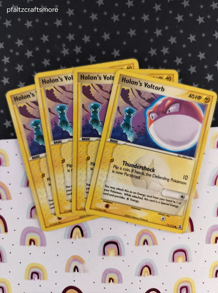 Vintage Common - Set/4 Holon's Voltorb Delta Species Non-Holo Pokemon Cards 71/113 - LP