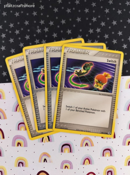 Vintage Common - Set/4 Switch FireRed & LeafGreen Non-Holo Pokemon Cards 102/112 - LP