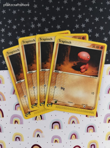 Vintage Common- Set/4 Trapinch ex Dragon Non-Holo Pokemon Cards 78/97 - LP