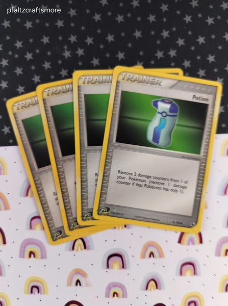 Vintage Common - Set/4 Potion ex Ruby & Sapphire Non-Holo Pokemon Cards 91/109 - LP