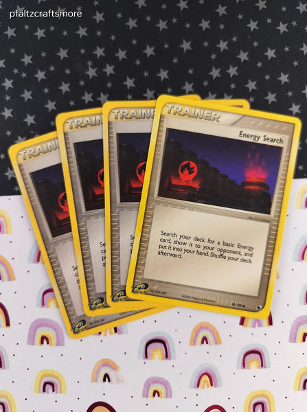 Vintage Common - Set/4 Energy Search ex Ruby & Sapphire Non-Holo Pokemon Cards 90/109 - LP