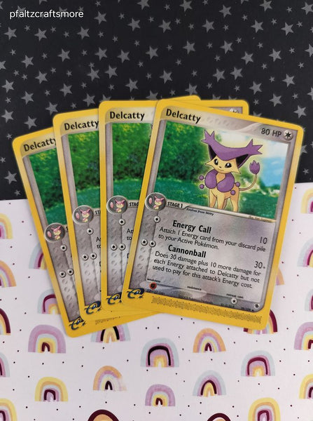 Vintage Uncommon - Set/4 Delcatty ex Ruby & Sapphire Non-Holo Pokemon Cards 29/109 - LP