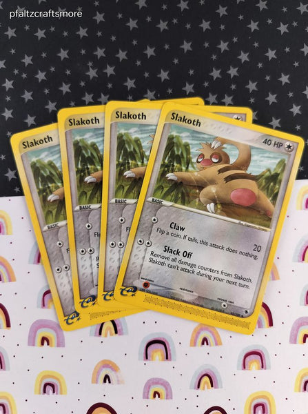 Vintage Common - Set/4 Slakoth ex Ruby & Sapphire Non-Holo Pokemon Cards 45/109 - LP