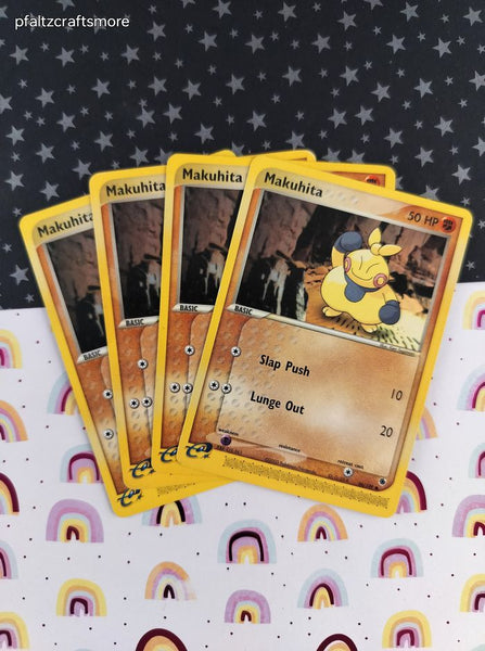 Vintage Common - Set/4 Makuhita ex Ruby & Sapphire Non-Holo Pokemon Cards 56/109 - LP