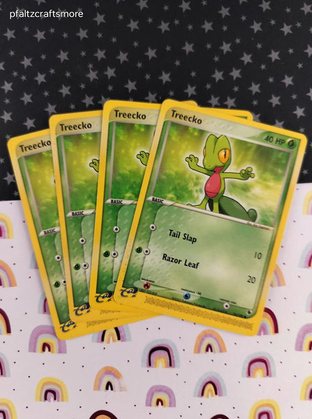 Vintage Common - Set/4 Treecko ex Ruby & Sapphire Non-Holo Pokemon Cards 76/109 - LP